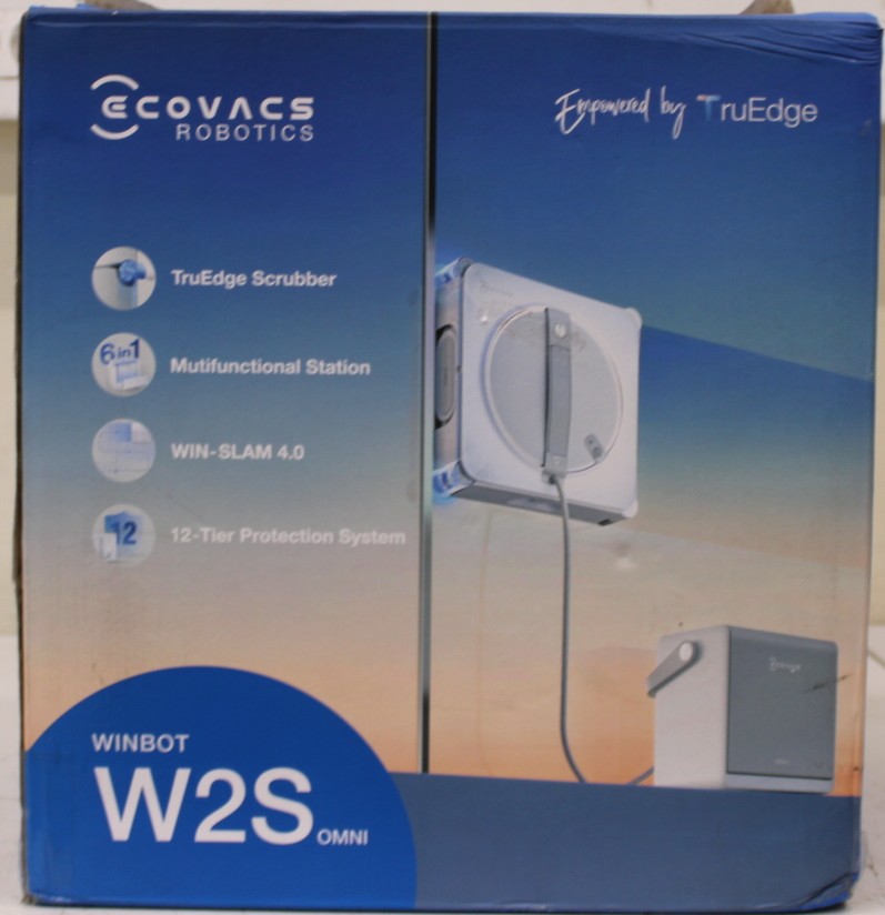 SALE OUT. - Ecovacs Window Cleaning Robot - WINBOT W2S OMNI - Corded - 8000 Pa - White - DAMAGED PACKAGING AND PAINT, MISSING CLEANING BOTTLE. ITEM AND PARTS ARE SCRATCHED, DIRTY