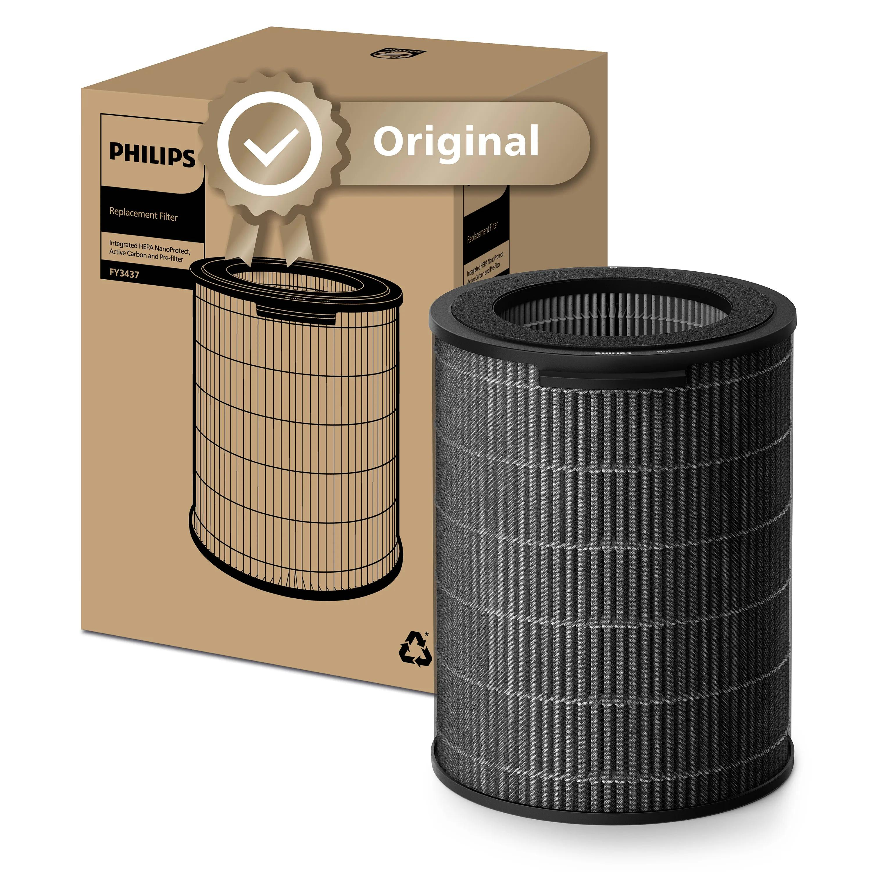 Philips - HEPA NanoProtect filter - FY3437/00 3000 series - For 3000 Series 2-in-1 Air Purifier and Humidifier AC3737