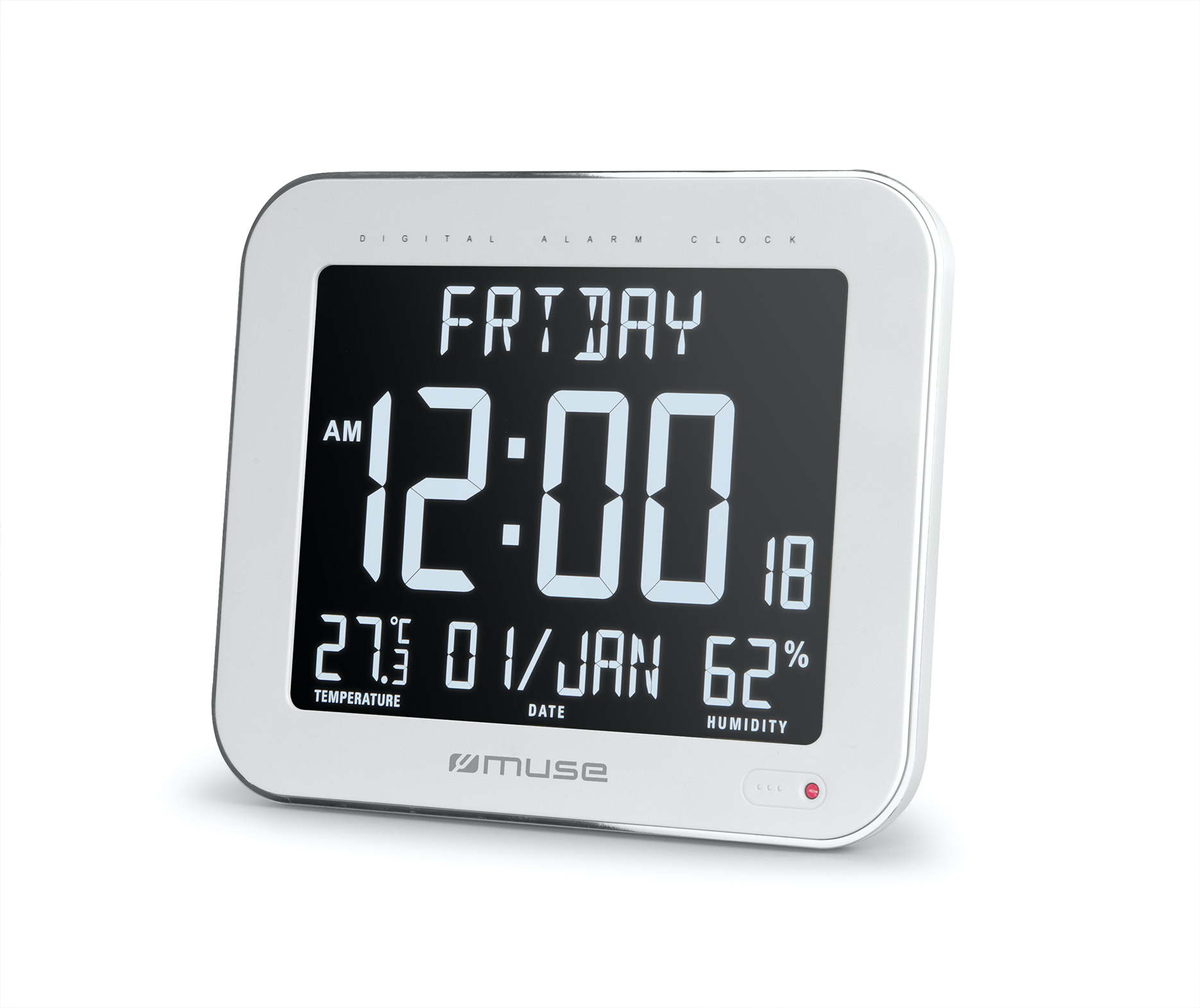 Muse - Wall Clock with Alarm Function - M-090 WMC - White