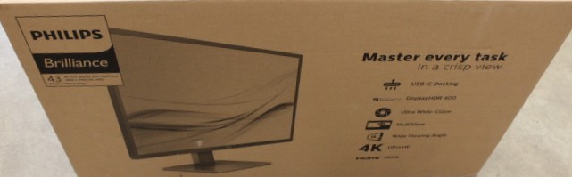SALE OUT. PHILIPS 439P1/00 43" P Line  16:9/3840x2160/400cdm2/4ms/HDMI DP USB-C - SALE OUT. Philips - P Line - 439P1/00 - 43 " - VA - 4K UHD - 16:9 - 60 Hz - 4  ms - 3840 x 2160 - 400 cd/m² - Headphone output - HDMI ports quantity 3 - Warranty 36 month(s)