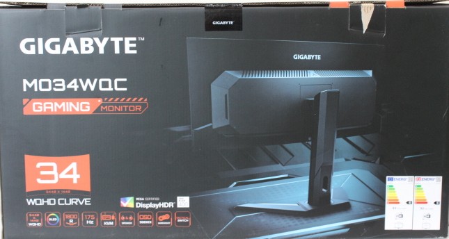SALE OUT. GIGABYTE MONITOR 34" MO34WQC EK - SALE OUT. SALE OUT. - MO34WQC EK1 - 34 " - OLED - WQHD - 175 Hz - 0.03 ms - 3440 x 1440 pixels - 250 cd/m² - HDMI ports quantity 2 - Warranty 36 month(s) - DAMAGED PACKAGING, DEMO