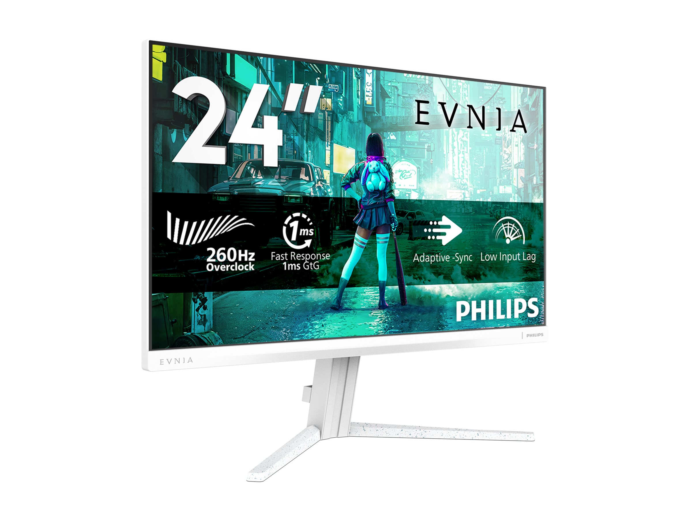 Philips - Evnia 24M2N3201PL/00 - 24 " - Fast IPS - FHD - 16:9 - 260 Hz - 1 ms - 1920 x 1080 pixels - 300 cd/m² - HDMI ports quantity 1 - White