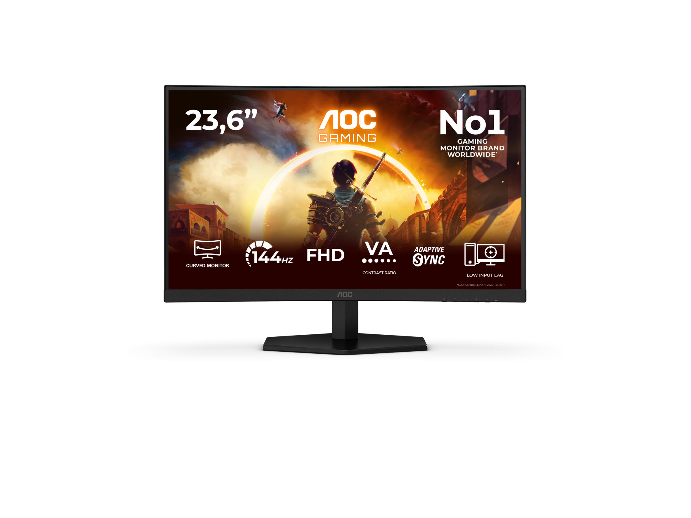AOC - C24G42FE - 24 " - Fast VA - FHD - 16:9 - 180 Hz - 0.5 ms - 1920 x 1080 pixels - 300 cd/m² - HDMI ports quantity 1 - Black
