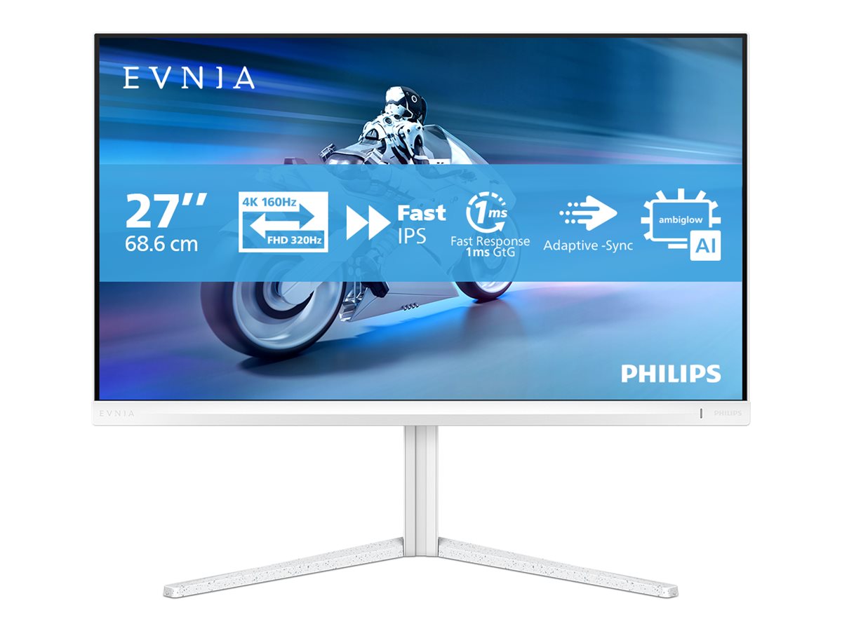 Philips - 27M2N5901A/00 - 27 " - Fast IPS - UHD - 16:9 - 160 Hz - 1 ms - 3840 x 2160 pixels - 350 cd/m² - HDMI ports quantity 2 - White