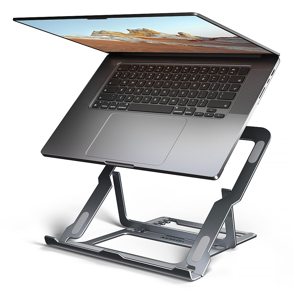AXAGON STND-LAG stand for laptops and tablets - Adjustable Height, Angle - 10-17.3 " - Maximum weight (capacity) 20 kg - Grey