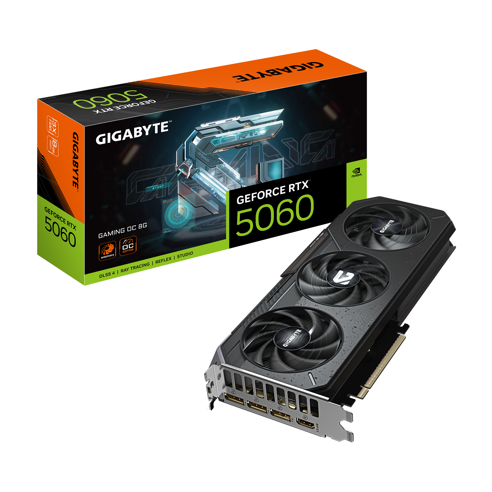 Gigabyte GeForce RTX 5060 GAMING OC 8G - NVIDIA - 8 GB - GeForce RTX 5060 - GDDR7 - HDMI ports quantity 1 - PCI-E 5.0