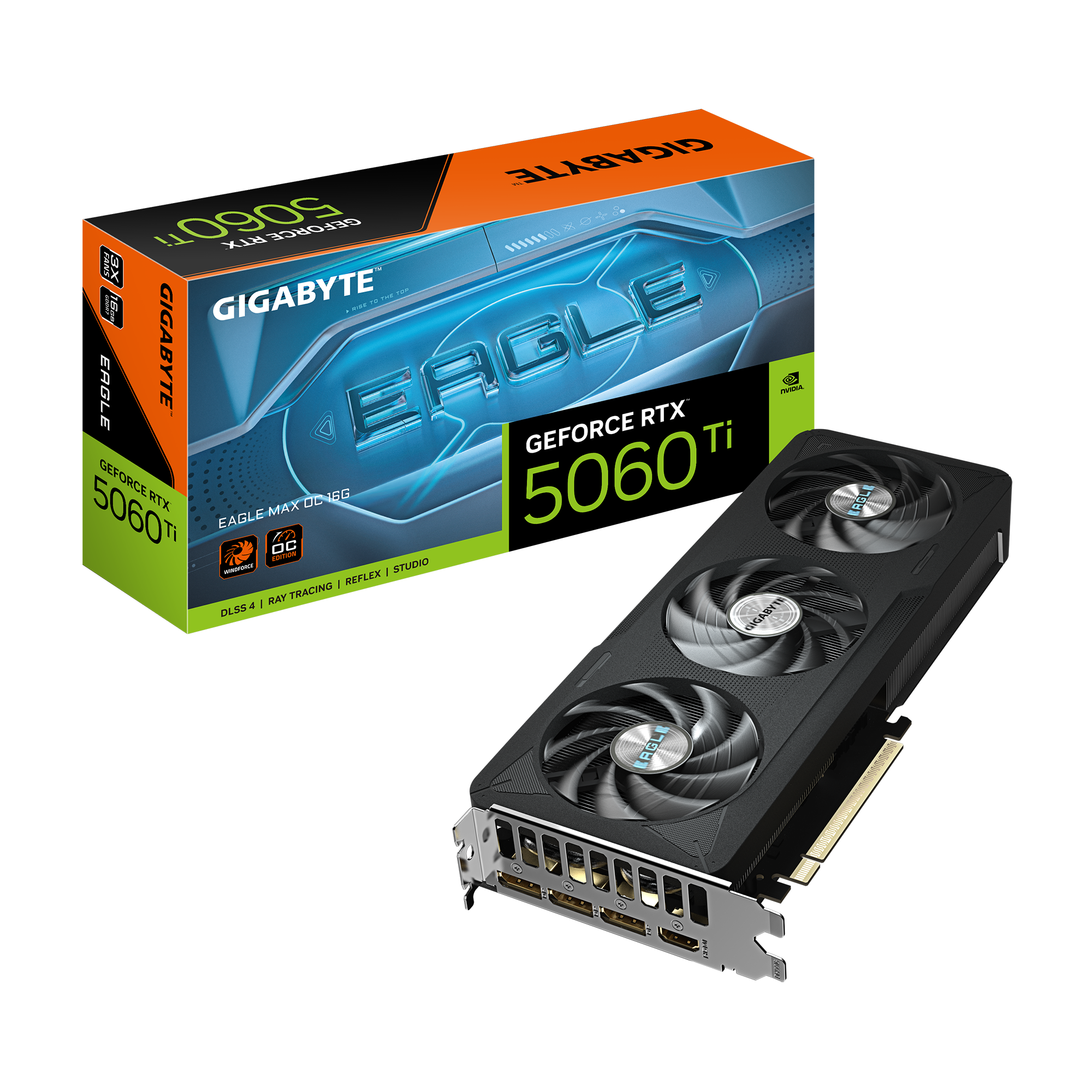Gigabyte GeForce RTX 5060 Ti EAGLE MAX OC 16G - NVIDIA - 16 GB - GeForce RTX 5060 Ti - GDDR7 - HDMI ports quantity 1 - PCI-E 5.0