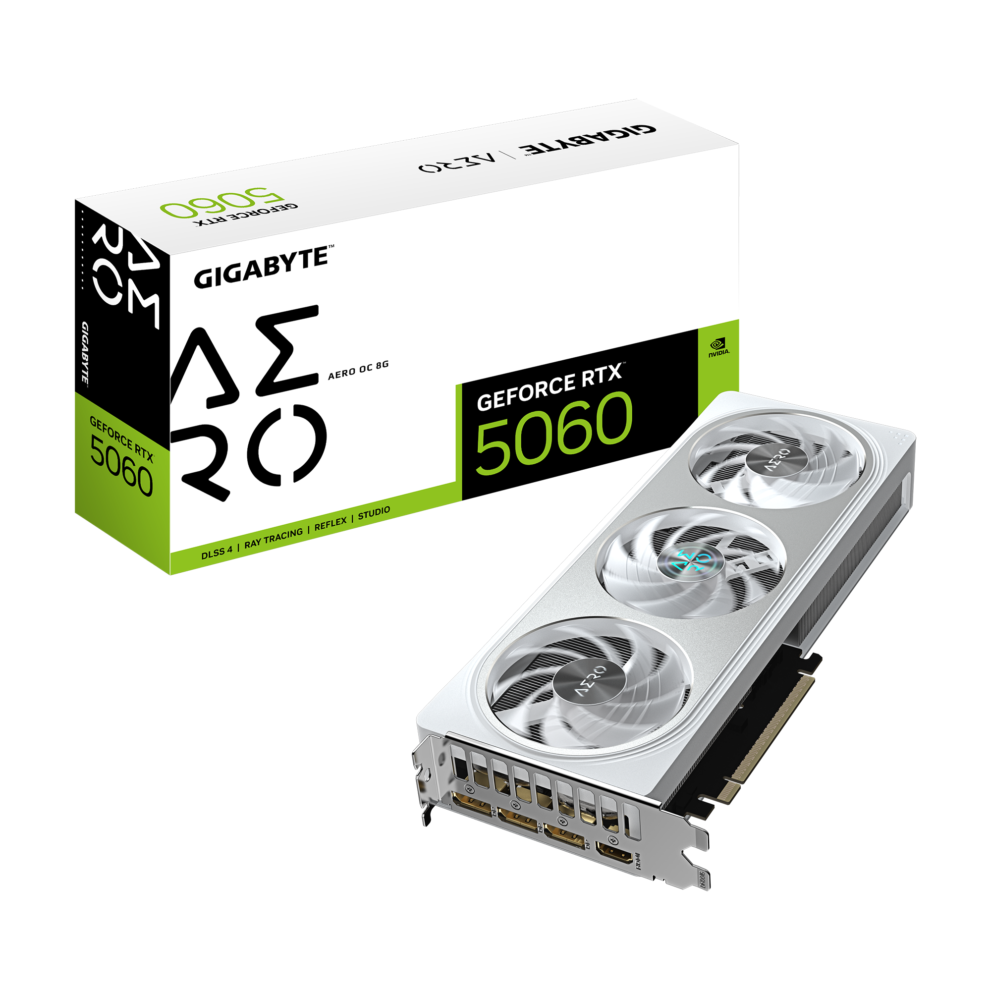 Gigabyte GeForce RTX 5060 AERO OC 8G - NVIDIA - 8 GB - GeForce RTX 5060 - GDDR7 - HDMI ports quantity 1 - PCI-E 5.0