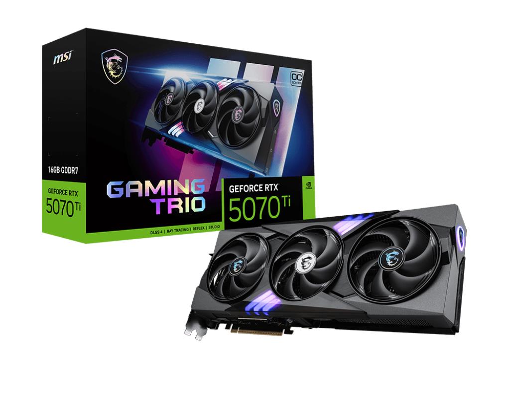 Graphics Card|MSI|NVIDIA GeForce RTX 5070 Ti|16 GB|GDDR7|256 bit|PCIE 5.0 16x|Dual Slot Fansink|1xHDMI|3xDisplayPort|RTX5070TI16GGAMTRIOOC