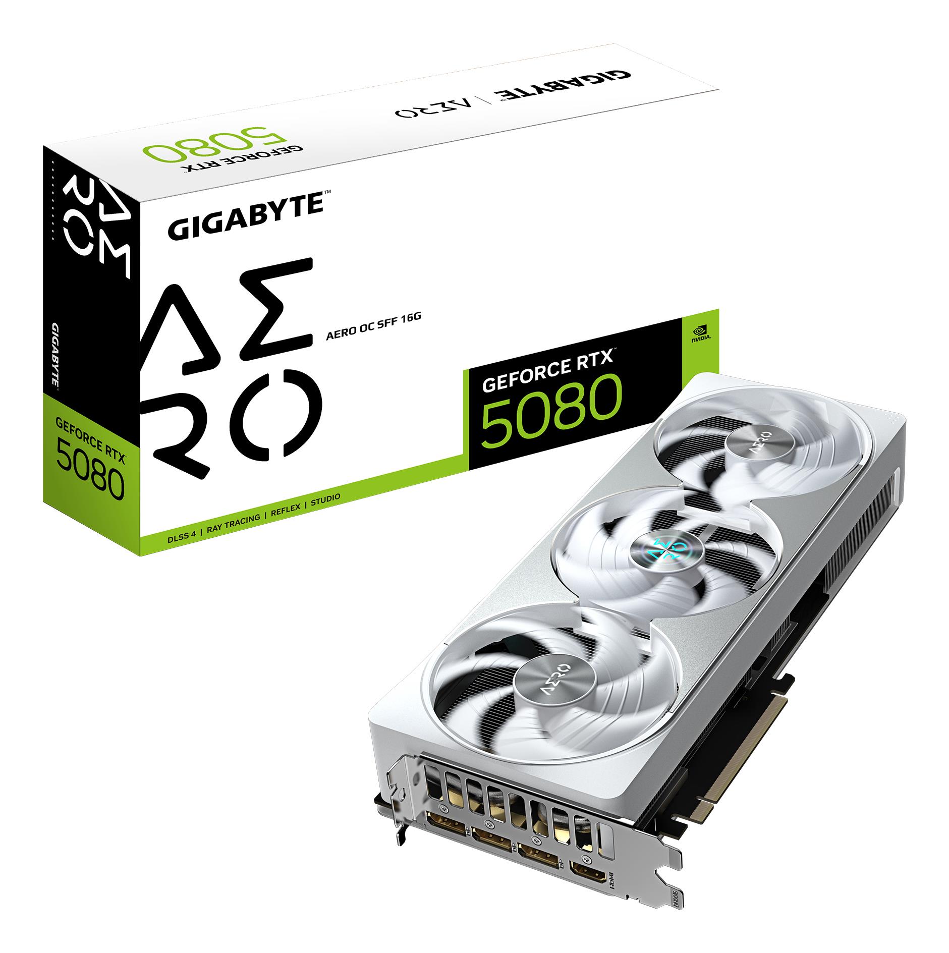 Graphics Card|GIGABYTE|NVIDIA GeForce RTX 5080|16 GB|GDDR7|256 bit|PCIE 5.0 16x|GPU 2617 MHz|Dual Slot Fansink|GV-N5080AEROOC-16GD1.0