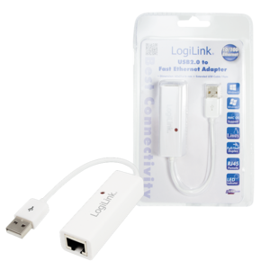 Logilink - Fast Ethernet USB 2.0 to RJ45 Adapter: - White