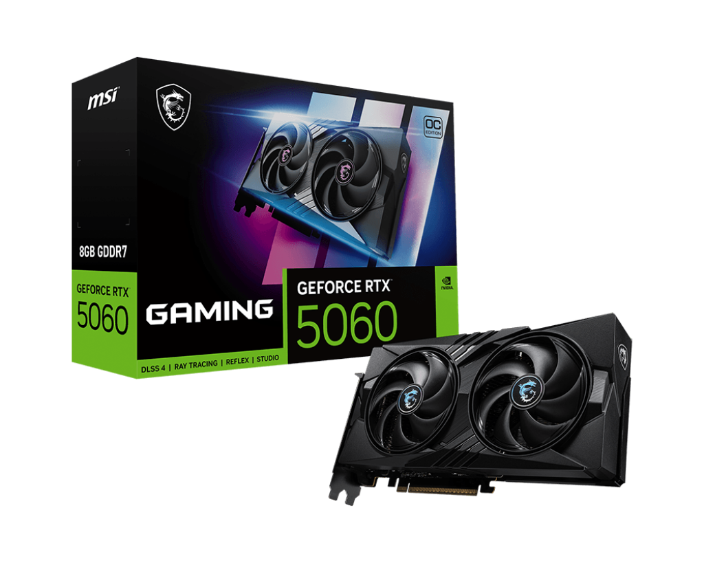 MSI GeForce RTX 5060 8G GAMING OC - NVIDIA - 8 GB - GeForce RTX 5060 - GDDR7 - HDMI ports quantity 1 - PCI Express Gen 5 x16 pin(uses x8)