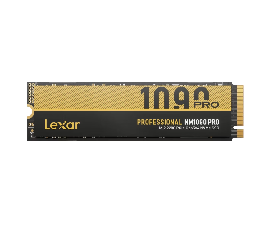 Lexar SSD - NM1090 Pro - 1000 GB - SSD form factor M.2 2280 - Solid-state drive interface PCIe Gen 5x4 - Read speed 14000 MB/s - Write speed 10000 MB/s