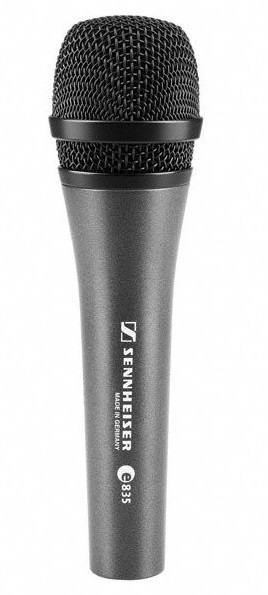 SENNHEISER E 835, VOCAL MICROPHONE, DYNAMIC, CARDIOID, 3-PIN XLR-M, ANTHRACITE, INCLUDES CLIP AND BAG