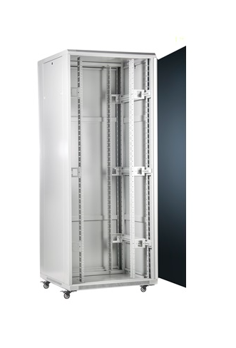 SOMI Networks - 42U, 19″ Freestanding Cabinet - 42U-60/80NACP - Max Load 800kg; Removable and Lockable Side Panels; Perforated Metal Doors; Unassembled - Depth: 80 cm - Gray