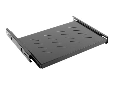 Lanberg 19" sliding shelf 1U/465x347mm, max load capacity up to 60kg - AK-1006-B - Black