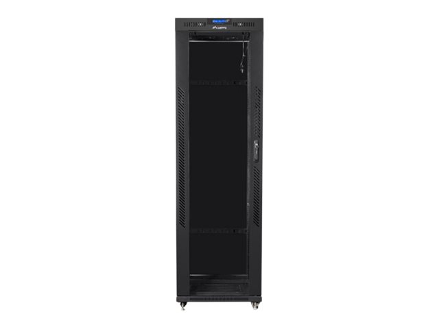 Lanberg - Rack cabinet 19" free-standing 42U/600x800 (flat pack) with glass door, LCD - FF01-6842-12BL - Black