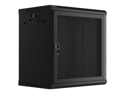 Lanberg - Rack cabinet 19" wall-mount 12U/600x450 with perforated door (flat pack) - WF01-6412-23B - Black