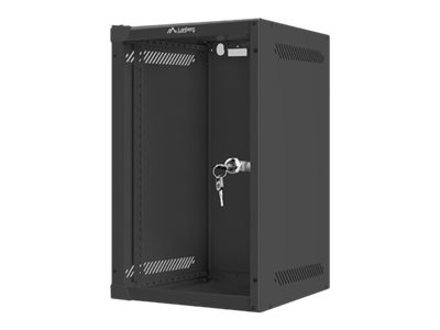 Lanberg - Rack cabinet 10" wall-mount 9U/280x310 (flat pack) with glass door - WF10-2309-10B - Black