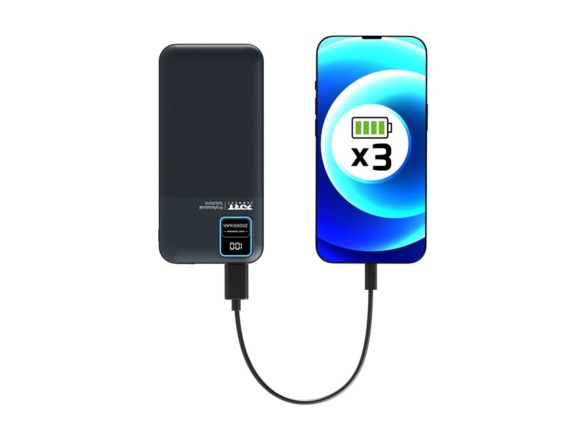 PORT CONNECT External USB-C battery - 20000 mAh - Blue