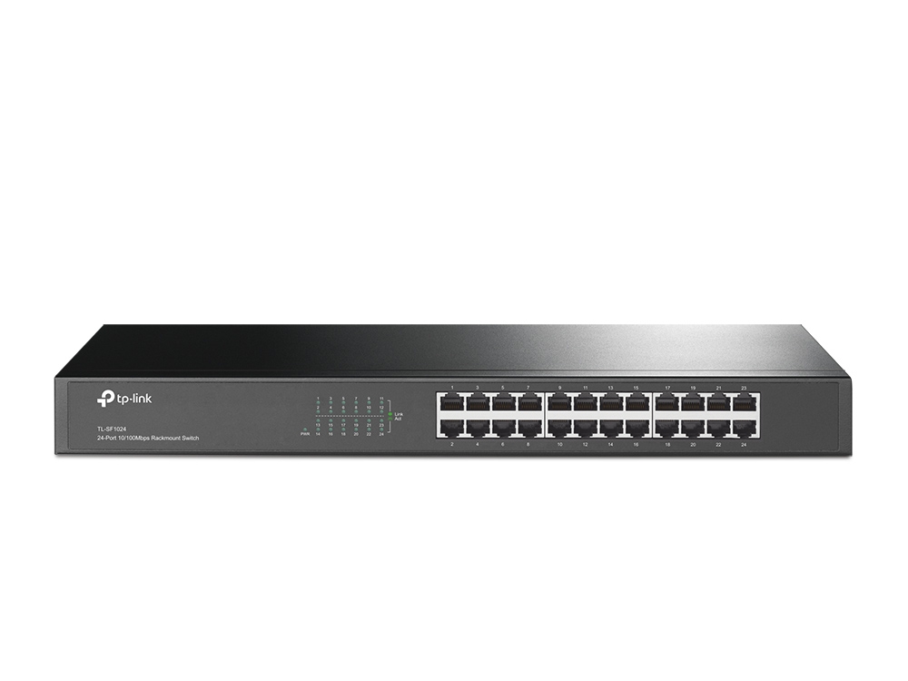 TP-LINK - Switch - TL-SF1024 - Unmanaged - Rackmountable - 10/100 Mbps (RJ-45) ports quantity 24 - Power supply type External
