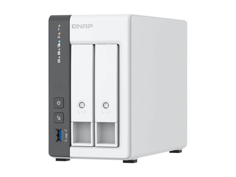 QNAP 2-bay 2.5 GbE NAS with Integrated NPU - TS-216G - ARM 4-core - Cortex-A55 - Processor frequency 2.0 GHz - 4 GB
