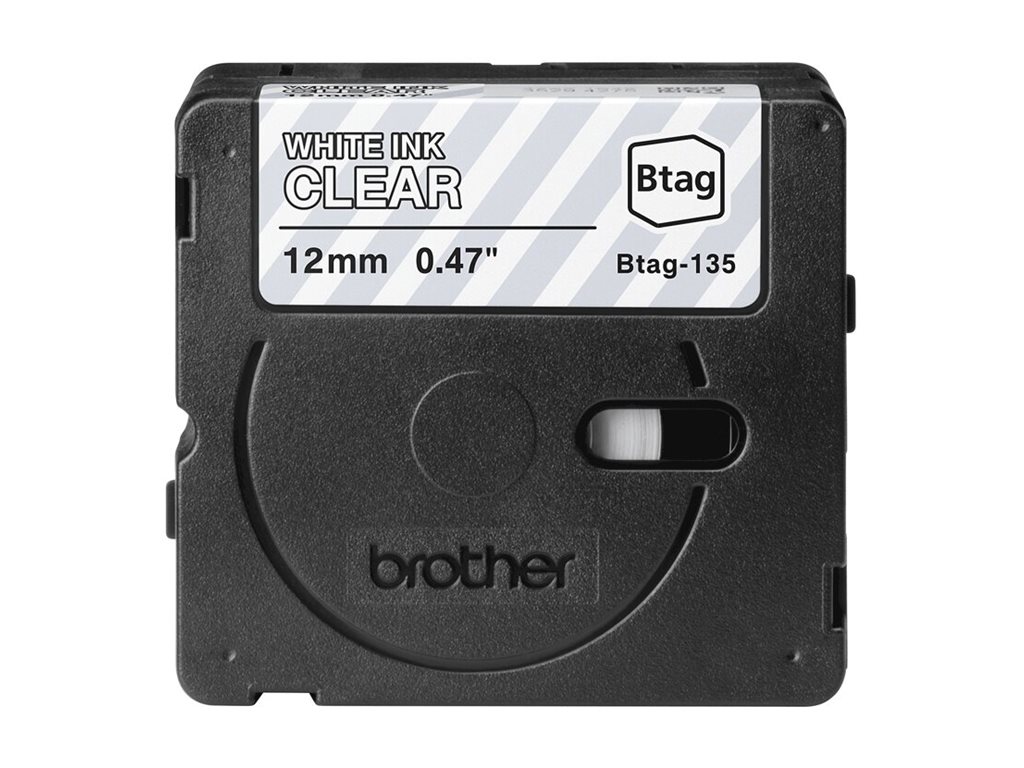 Brother BTAG-135 - White on Clear - Btag