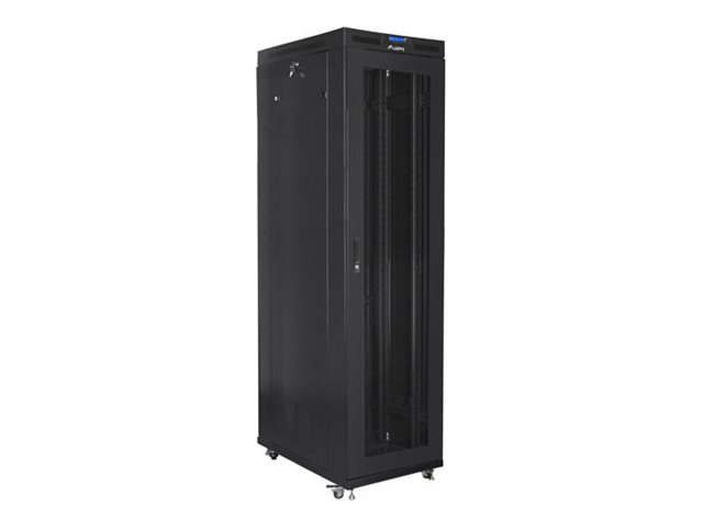 Lanberg - Rack cabinet 19" free-standing 47U/800x1000 (flat pack) with mesh door, LCD - FF01-8047-23BL - Black