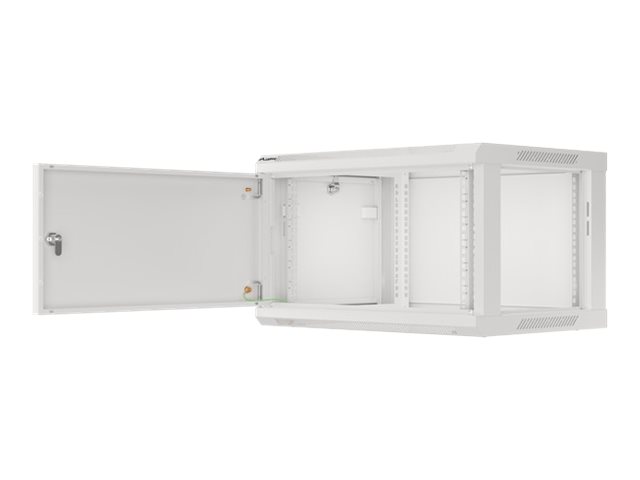 Lanberg - Rack cabinet 19" wall-mount 6U/600x450 for self-assembly with metal door (flat pack) - WF01-6406-00S - Grey