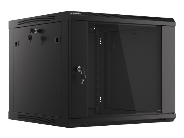 Lanberg - Rack cabinet 19" wall-mount 9U/600x600 (flat pack) V2 - WF01-6609-10B - Black