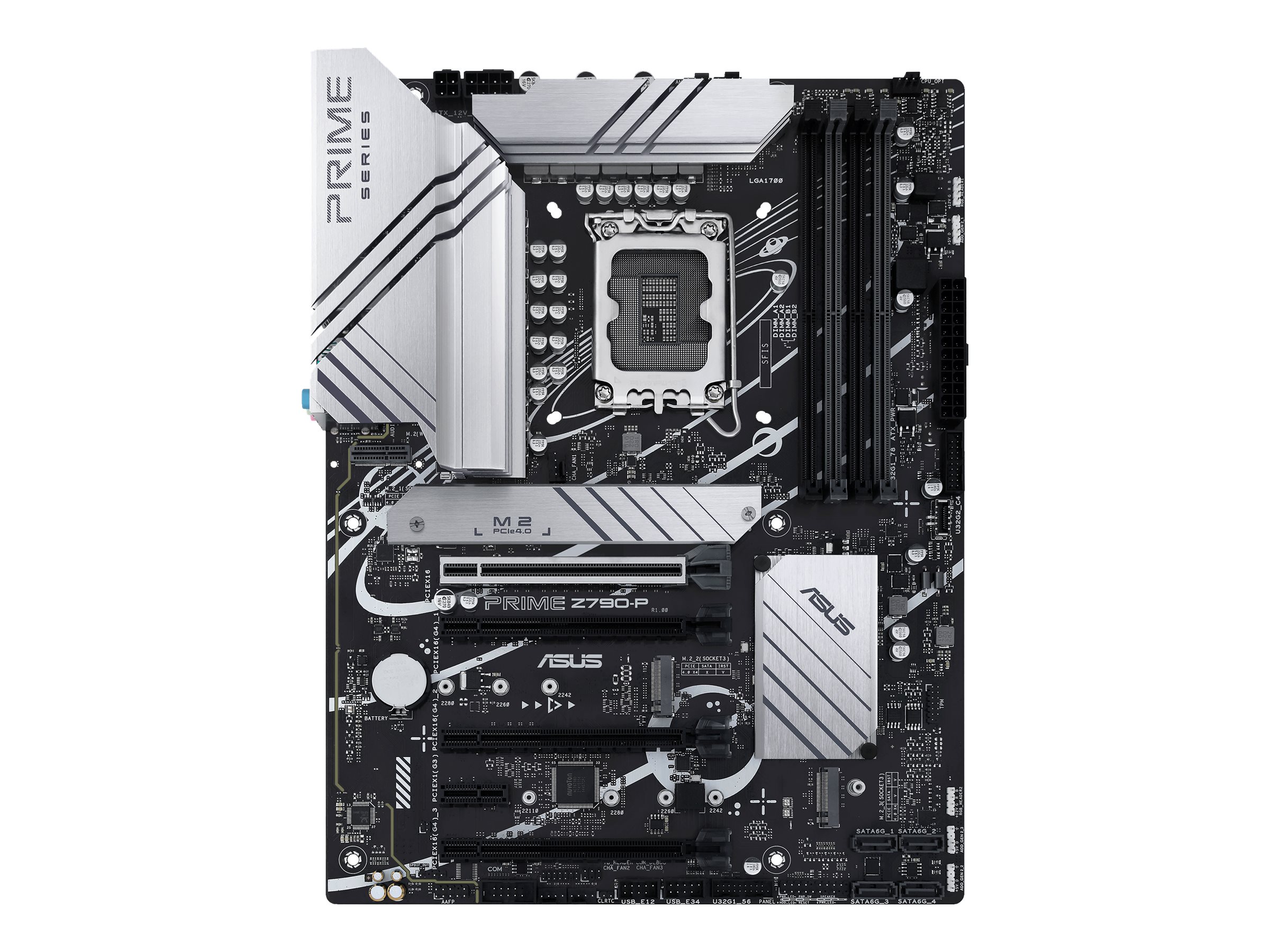 Asus - PRIME Z790-P - Processor family Intel - Processor socket LGA1700 - DDR5 DIMM - Supported hard disk drive interfaces SATA, M.2 - Number of SATA connectors 4