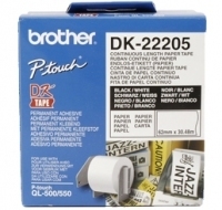 Brother - DK-22205 Continuous Length Paper Label - White - DK - 30.5 m