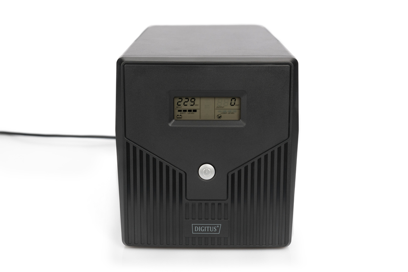 Digitus - Line-Interactive UPS - Line-Interactive UPS DN-170074, 1000VA, 600W, 2x 12V/7Ah battery, 4x CEE 7/7 outlet, 2x RJ45, 1x USB 2.0 type B, 1x RS232, LCD, Simulated Sine Wave, 338x150x162mm, 7.8kg - 1000 VA - 600 W