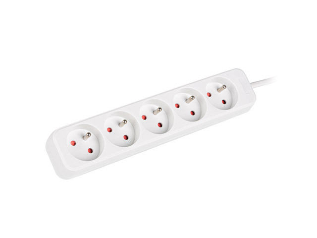 Lanberg Cable Power Strip, 5X French Outlets Quality-Grade Copper, 1.5 m - PS0-05E-0150-W
