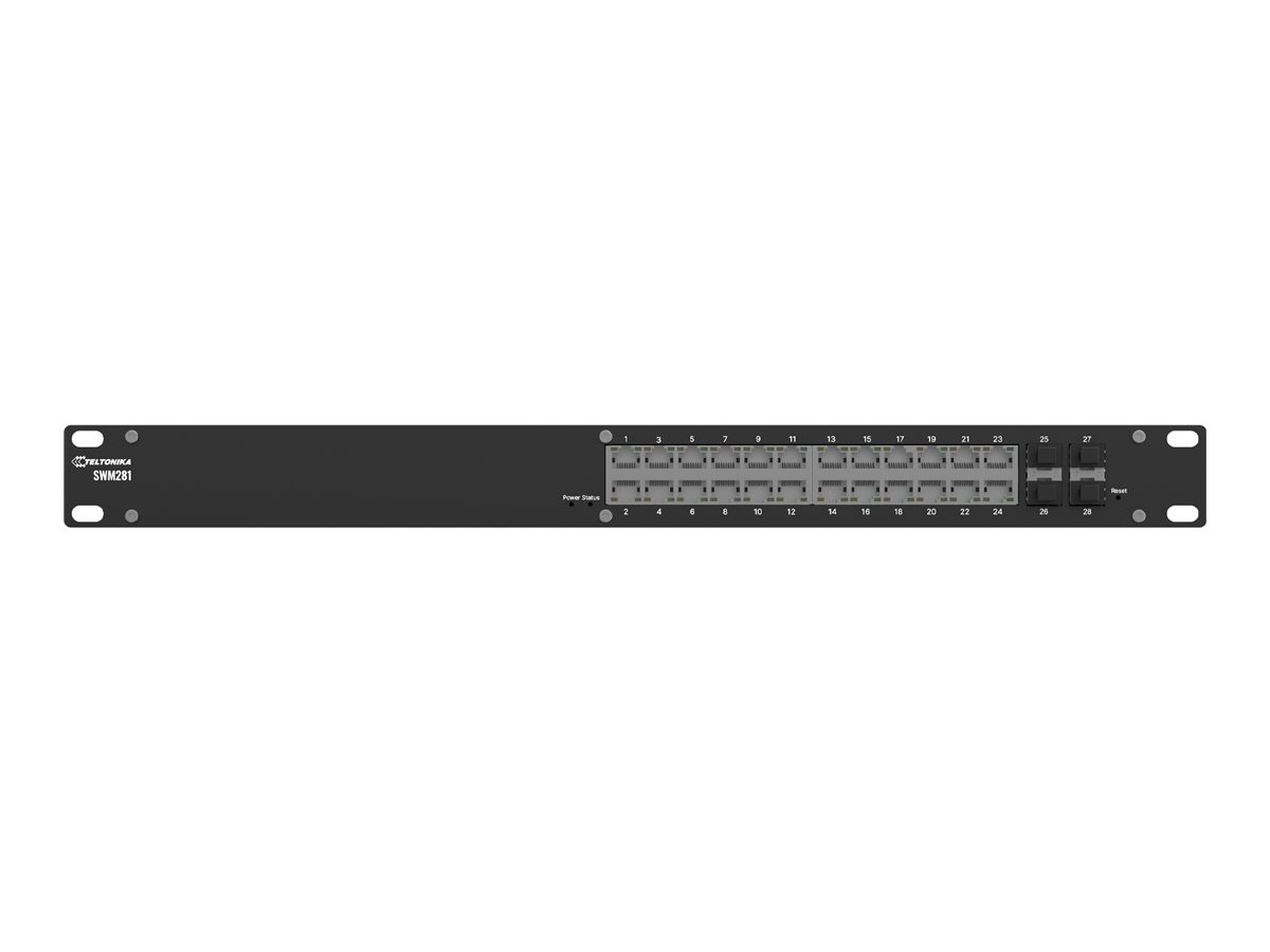 Teltonika SWM281 L2+ managed switch, 19"" Rack, 24xGbE, 4xSFP - Teltonika