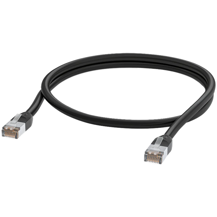 Ubiquiti UACC-Cable-Patch-Outdoor-1M-BK UISP Patch Cable Outdoor Shielded RJ45 plug, Internal foil shielding and drain wire for increased ESD damage protection