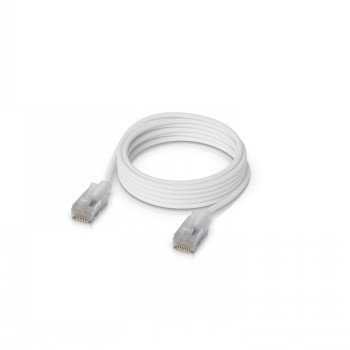 Ubiquiti UniFi Premium Patch Cable UACC-Cable-Patch-EL-C6A-2M-W Ultra-thin braided patch cable, designed and optimized for 10 GbE networking, Translucent booted RJ45 for optimal Etherlighting
