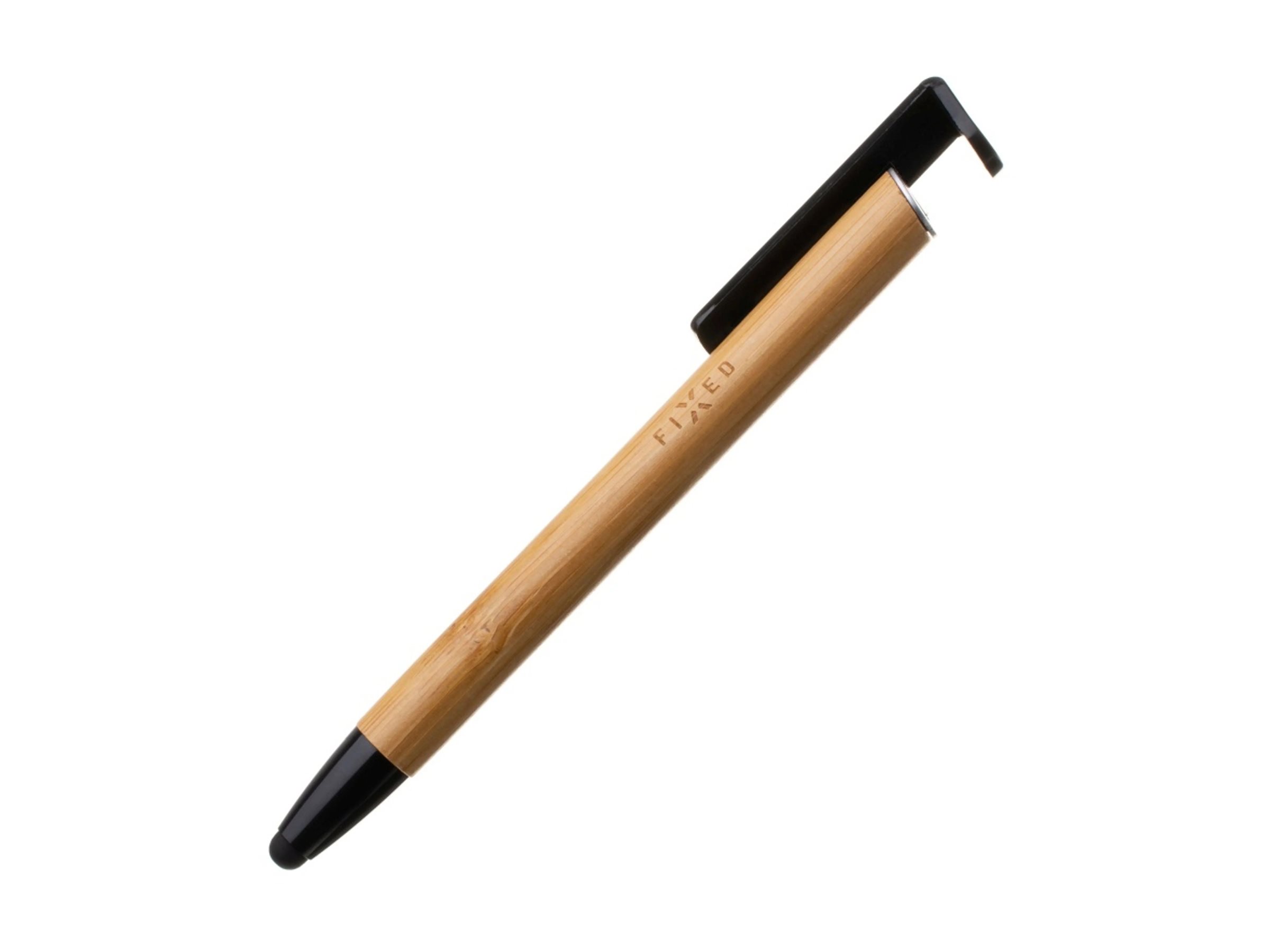 Fixed - Pen With Stylus and Stand - 3 in 1 - Pencil - Stylus for capacitive displays; Stand for phones and tablets - Bamboo