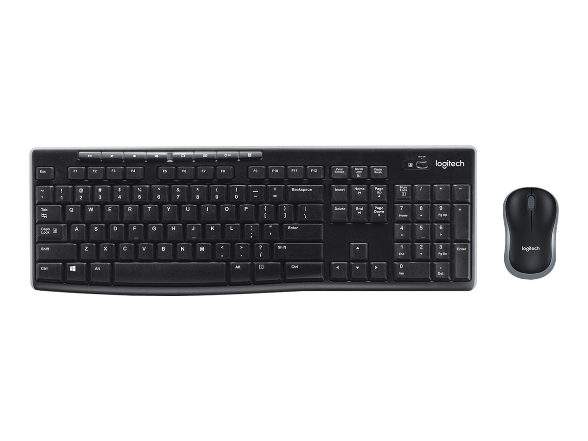 Logitech MK270 - Keyboard and Mouse Set - Wireless - US - Black