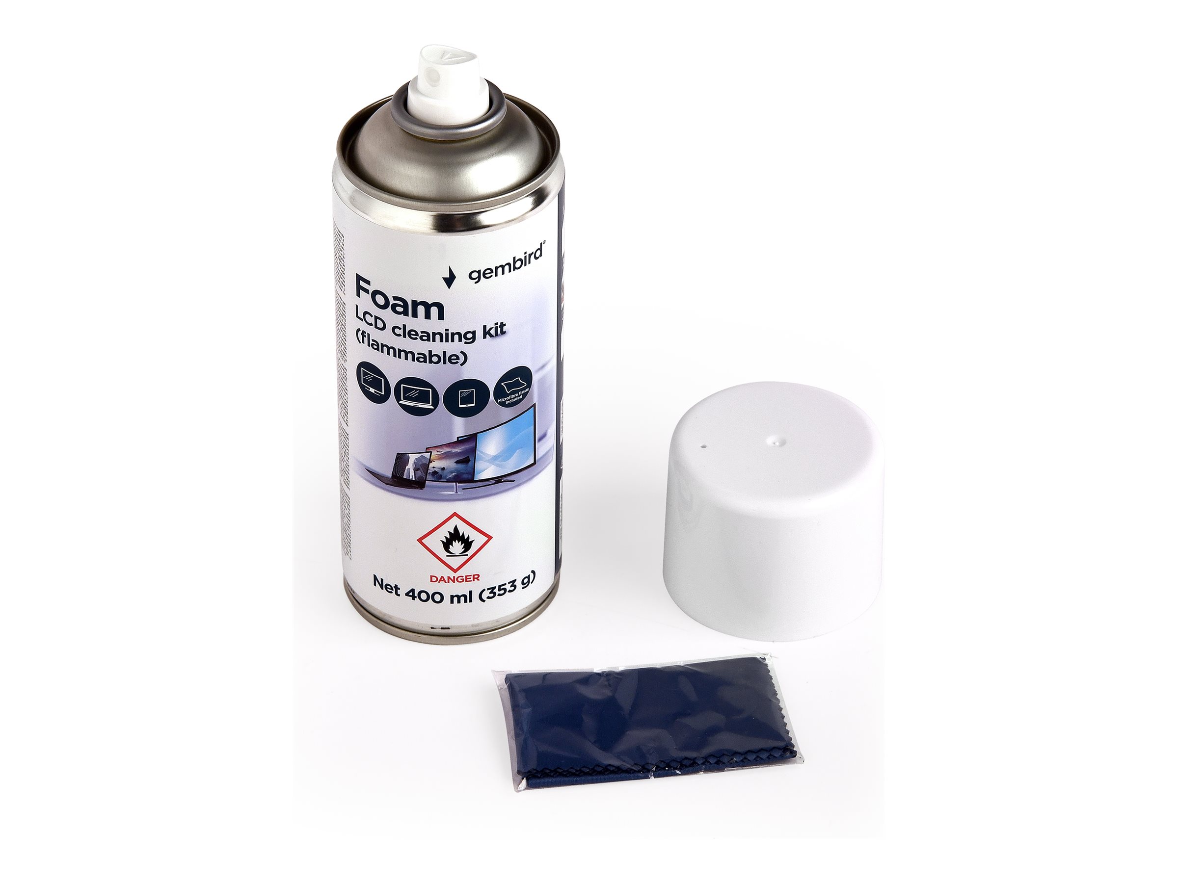 Gembird Foam LCD Cleaning Kit - CK-LCD-08 - Foam Cleaner for LCD / TFT screens - 400 ml