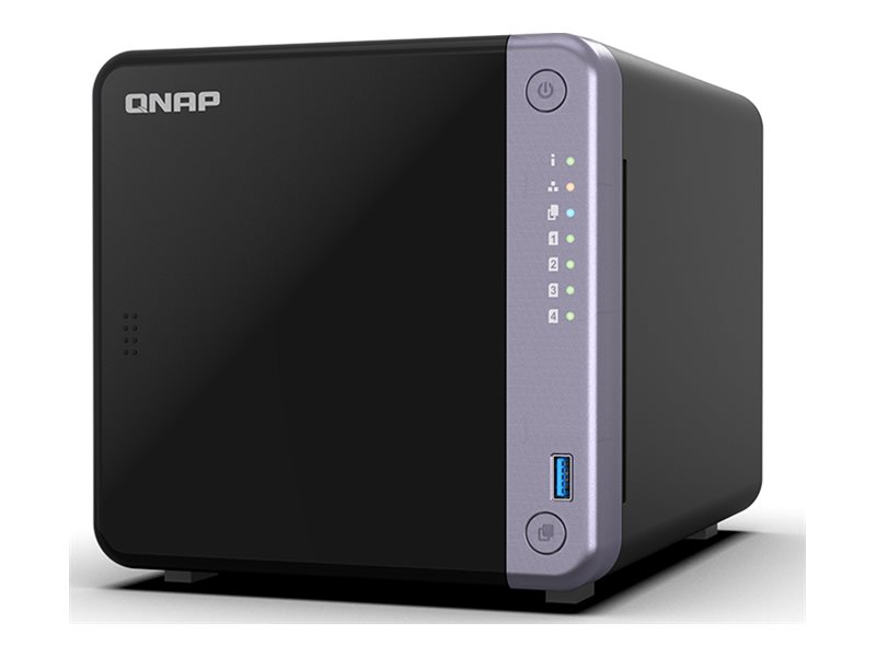 QNAP Cost-effective 4-bay 10GbE NAS - TS-432X-4G - Alpine - AL524 - Processor frequency 2 GHz - 4 GB - DDR4 SODIMM - 90W adapter (12VDC), 100-240VAC