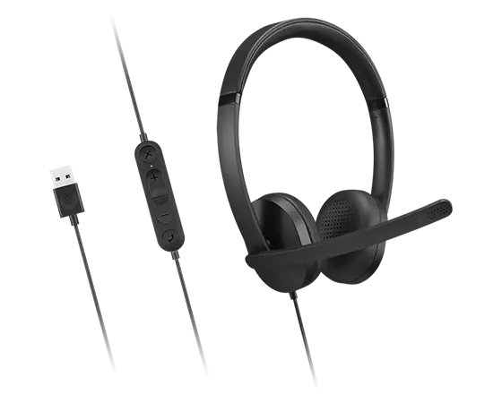 Lenovo Headset - USB-A Stereo Gen 2 - Built-in microphone - Wired - Black