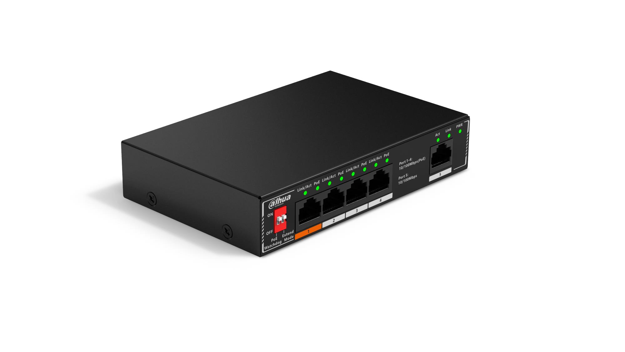 Switch|DAHUA|PoE ports 4|60 Watts|SF1005P