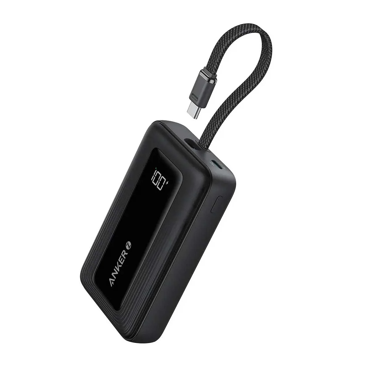 Anker - Power Bank with Built-In USB-C Cable - A1689H11 - 20000 mAh - 30W Output - Black