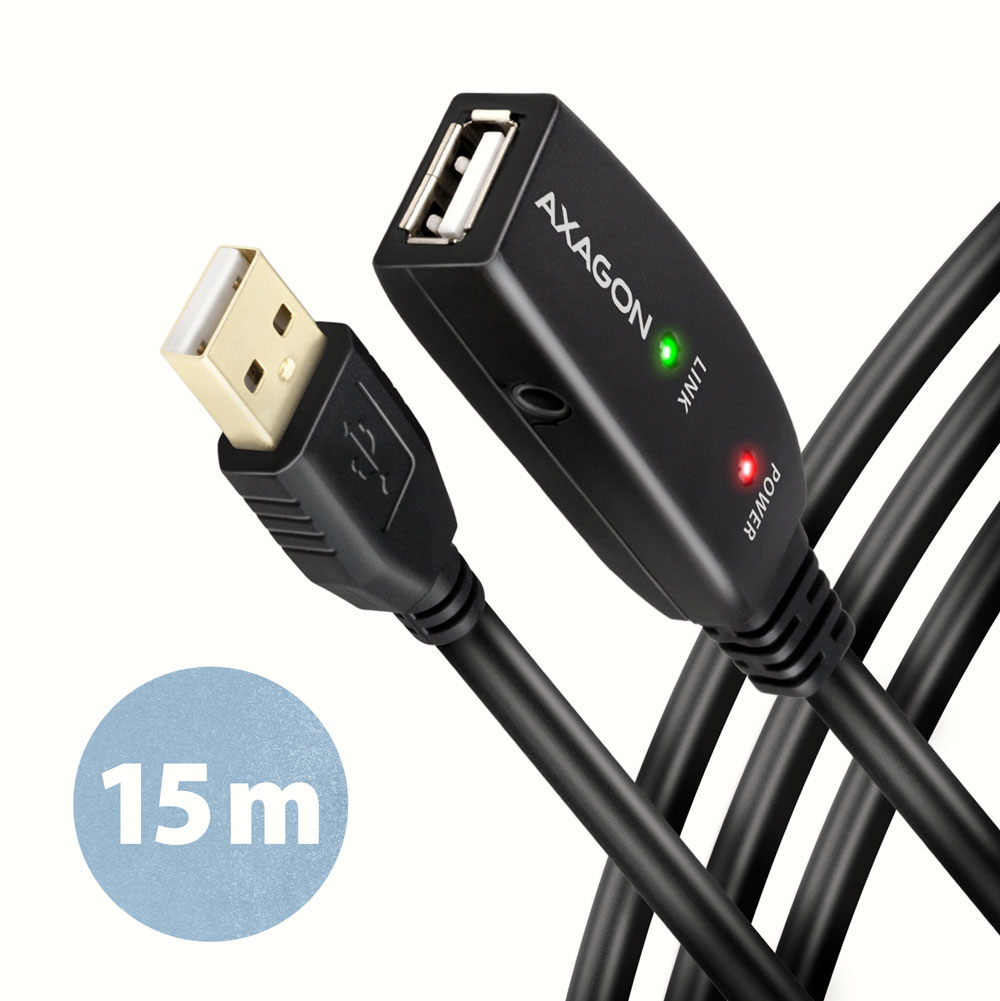 AXAGON - USB repeater cable, 15 m - ADR-215 - USB Type A - USB Type A