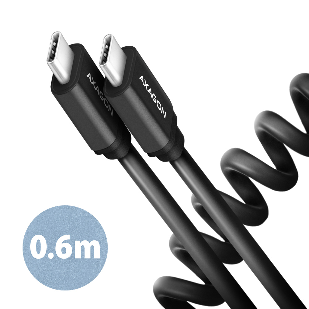 AXAGON - Twister Cable, 0.6 m - BUCM-CM10TB - USB Type C to USB Type C