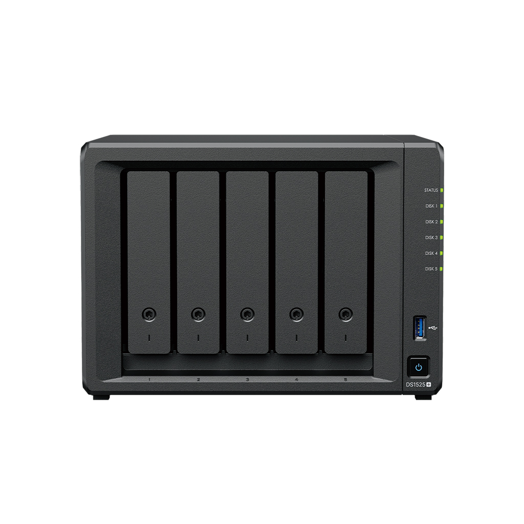 Synology DiskStation - DS1525+ - AMD Ryzen - V1500B - 8 GB - DDR4 - Black