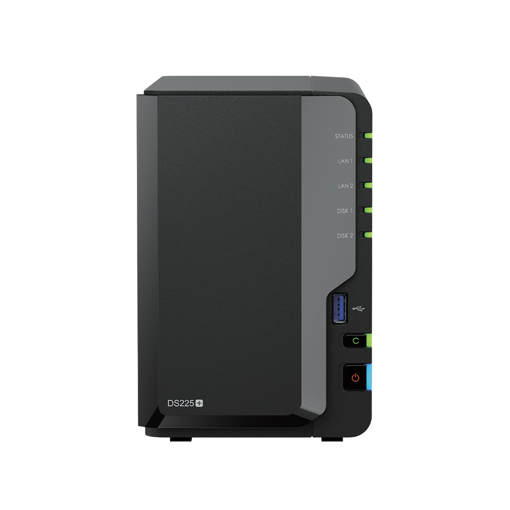 Synology DiskStation - DS225+ - Intel Celeron - J4125 - 2 GB - DDR4 - Black