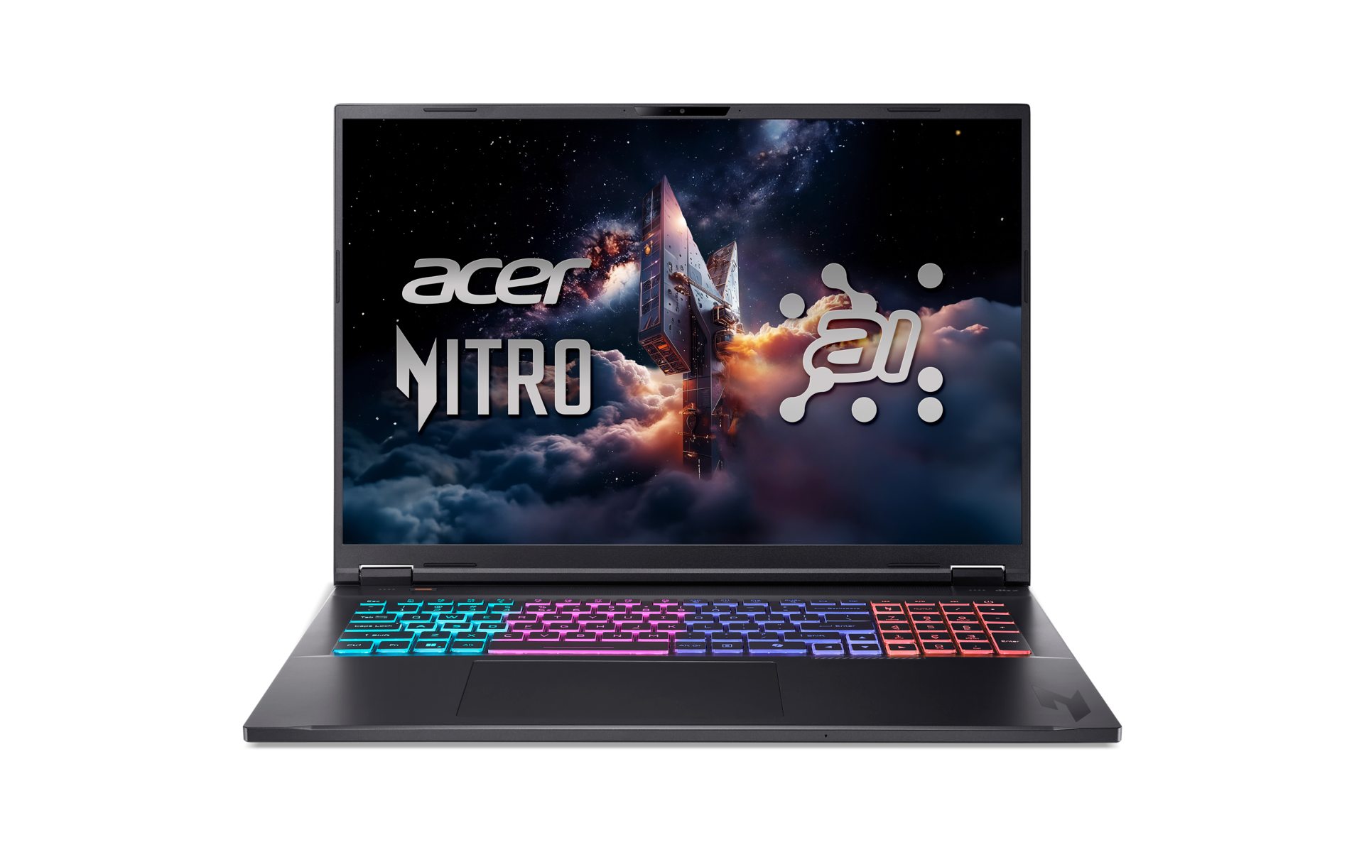 Acer - Nitro 18 AI AN18-61-R25V - Obsidian Black - 18 " - IPS - WQXGA - 2560 x 1600 pixels - AMD Ryzen AI 7 - 350 - 16 GB - DDR5 - Solid-state drive capacity 1000 GB - NVIDIA GeForce RTX 5060 - GDDR7 - 8 GB - Windows 11 Home - 802.11ax - Bluetooth version