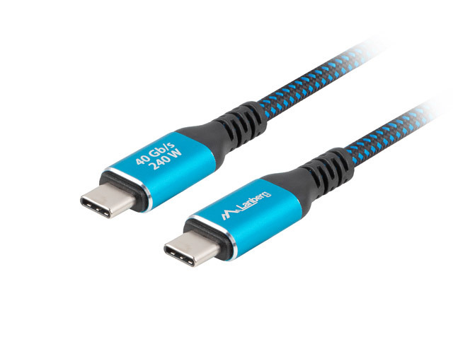 Lanberg - USB-C M/M 4.0 CABLE 240W 8K 60HZ - CA-CMCM-44CU-0005-BK